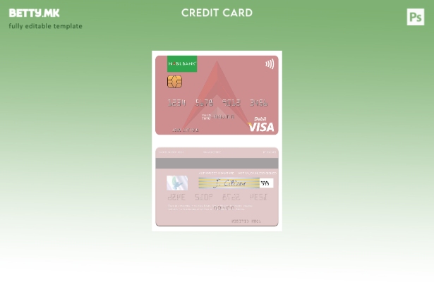 Модерен стил Шаблон за виза за дебитна картичка на Непал Набил Банка